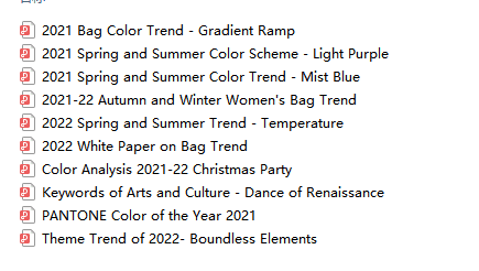 Bag trend data