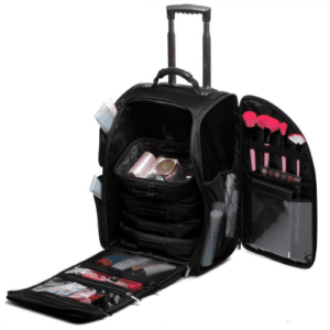 Customized front opening makeup backpack