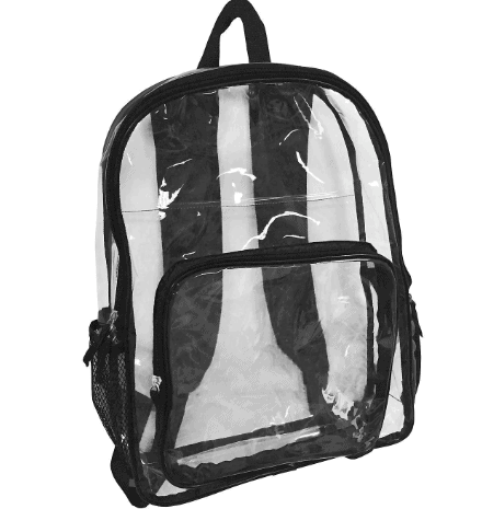 Clear backpack style
