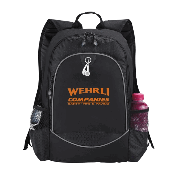Black School Backpack with Side Pockets